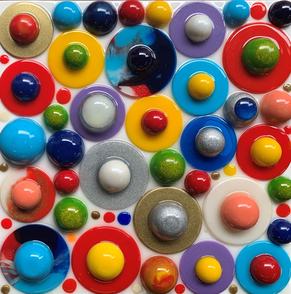 Vivace - ciclo i festosi - cm 30x30 - resine su tavola - 2021